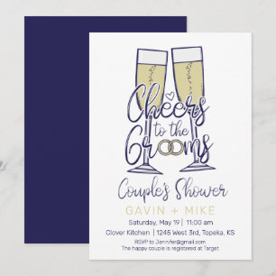 Cheers to the Grooms Couples Wedding Shower Invitation