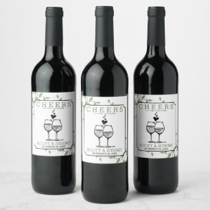 Cheers to the Grooms Wine Bottle Label