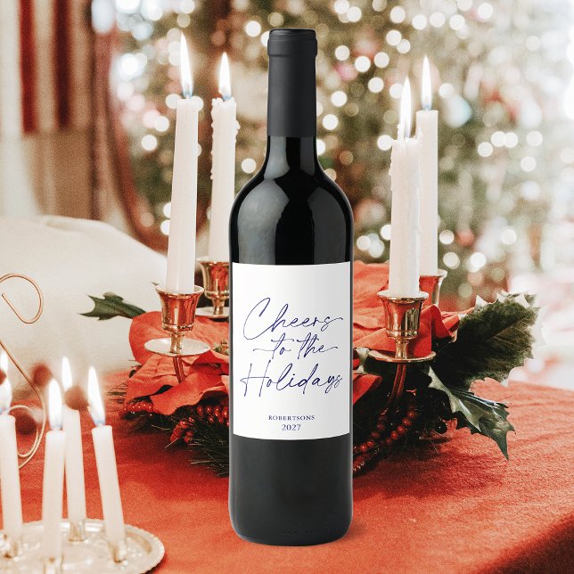 Cheers to the Holidays Personalized Wine Bottle Label (Creator Uploaded)