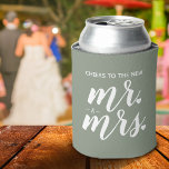 Cheers To The New Mr. & Mrs. Wedding Can Cooler<br><div class="desc">Celebrate the newlywed or use the can cooler for casual wedding favours. Email @ JMR_Designs@yahoo.com if you need assistance or have any special request.</div>