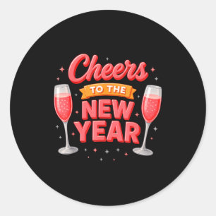 Cheers To The New Year 2026 Champagne New Years Ev Classic Round Sticker