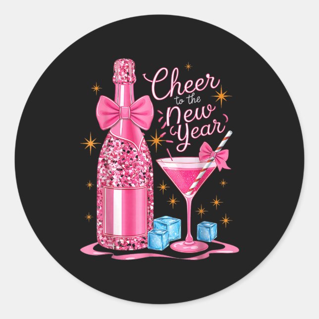 Cheers To The New Year 2026 Champagne New Years Ev Classic Round Sticker (Front)