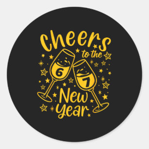 Cheers To The New Year 2026 Funny 67 Meme New Year Classic Round Sticker