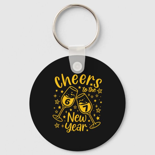 Cheers To The New Year 2026 Funny 67 Meme New Year Keychain (Front)