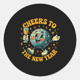 Cheers To The New Year 2026 Retro Party Gift  Classic Round Sticker