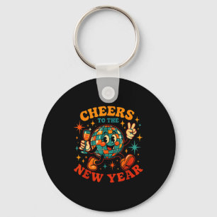 Cheers To The New Year 2026 Retro Party Gift  Keychain