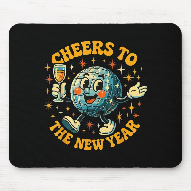 Cheers To The New Year 2026 Retro Party Gift  Mouse Pad (Front)