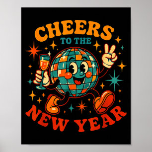 Cheers To The New Year 2026 Retro Party Gift  Poster