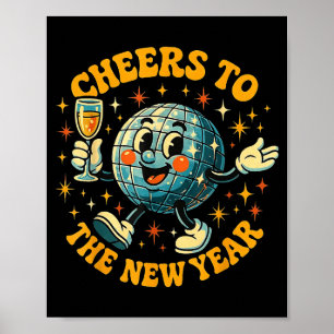 Cheers To The New Year 2026 Retro Party Gift  Poster