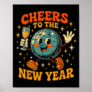 Cheers To The New Year 2026 Retro Party Gift  Poster