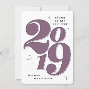 Cheers to the new year bold 2019 multi photo holiday card