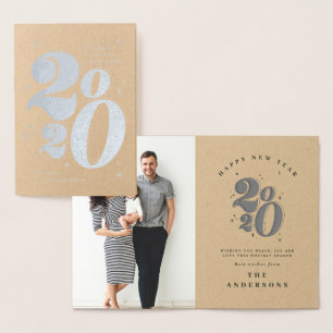 Cheers to the new year bold 2020 typography foil card