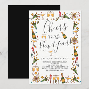 Cheers to the New Year Cocktail Party Invitation