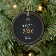 Cheers to the New Year Company Logo Corporate Gold