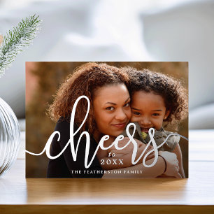 Cheers to the New Year Horizontal Photo Foil Holiday Card