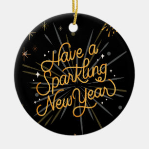 Cheers to the New Year: Let’s Celebrate Together! Ceramic Ornament