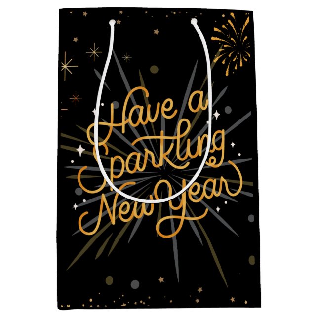 Cheers to the New Year: Let’s Celebrate Together! Medium Gift Bag (Front)