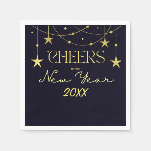 Cheers to the New Year message stars Napkin