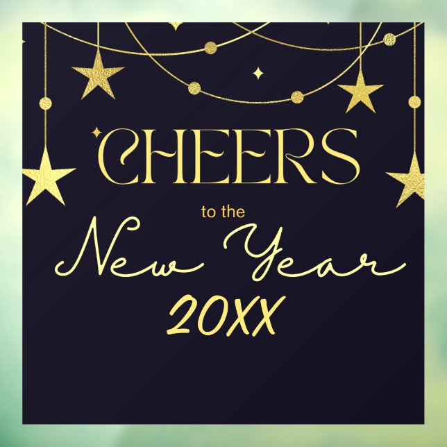 Cheers to the New Year message stars Window Cling (Sheet 3)