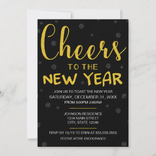 Cheers to the New Year Party Invitation