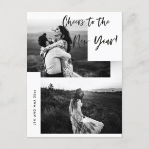 Cheers to the New year Two Photo Holiday Postcard