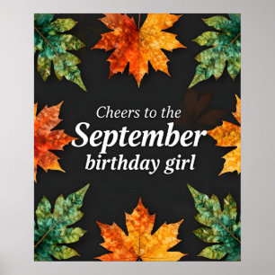 Cheers to the September birthday girl text Poster