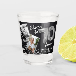 Cheers to the Years 70th Birthday 2 Photo Shot Glass