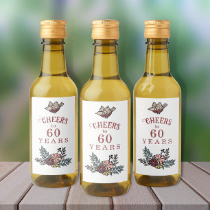 Cheers to the Years Birthday Party Favor Wine Label