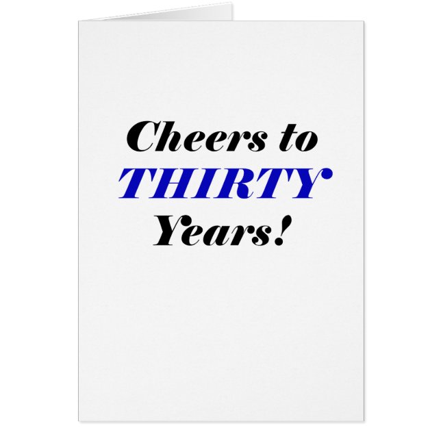Cheers to Thirty Years (Front)