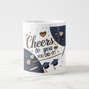 Cheers to You Graduation Jumbo Mug – Elegant Navy 