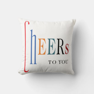 Cheers To You Simple Modern Holiday Throw Throw Pillow