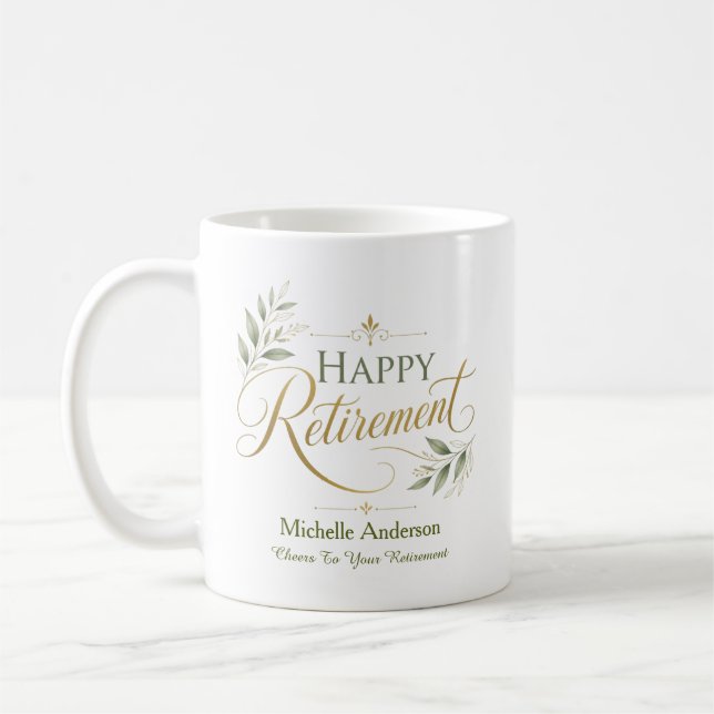 Cheers To Your Retirement Personalized Name Coffee Mug (Left)