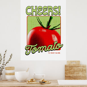 Cheers Tomato Retro Pop Art Poster