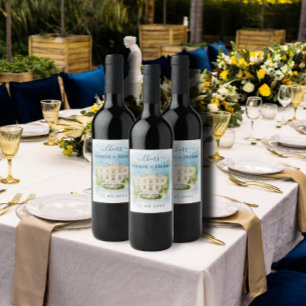 Cheers Venue   flowers doves Wedding Luxury Wine Label