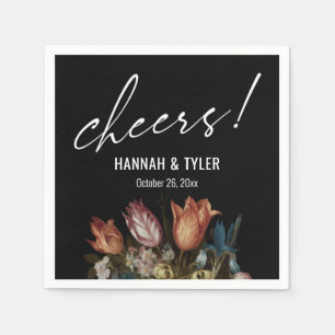 Cheers! Wedding Celebration Dutch Masters Floral Napkin