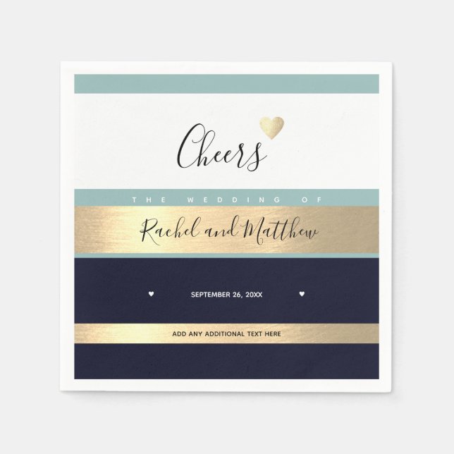 cheers! wedding cheers to love elegant napkin (Front)