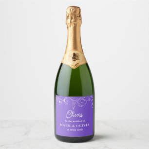 Cheers Wedding Design – Custom Names & Time Sparkling Wine Label