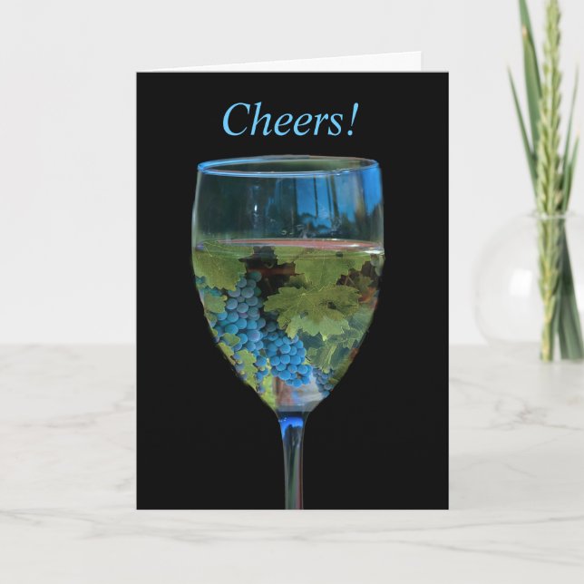 Cheers Wine Happy Birthday Card (Front)
