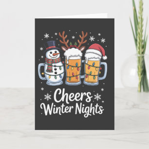 Cheers Winter Nights Beers Snowman Beer Lovers Card