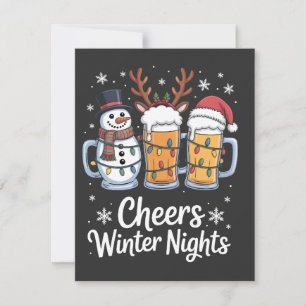 Cheers Winter Nights Beers Snowman Beer Lovers Card