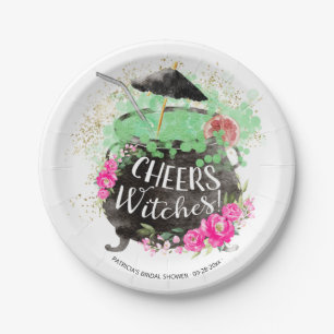 Cheers Witches Cocktail Halloween Bridal Shower Pa Paper Plate