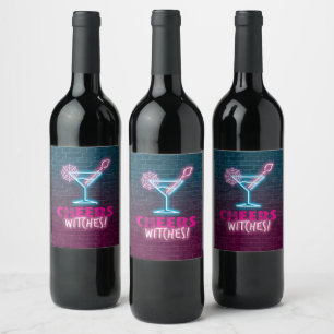 Cheers Witches Funny Girls Night In Wine Label