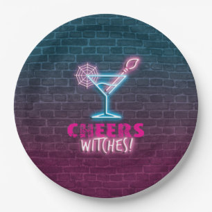 Cheers Witches Funny Halloween Paper Plate