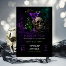 Cheers Witches Halloween Party Invitation Purple M
