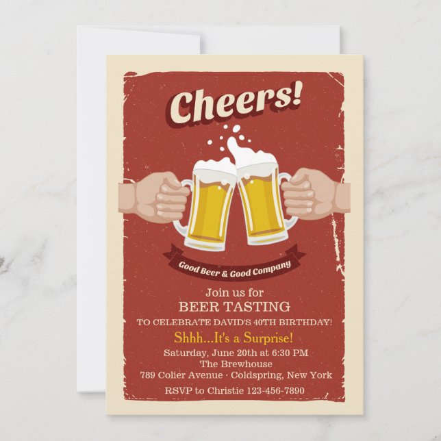 Cheers With Good Beers Invitation (Front)