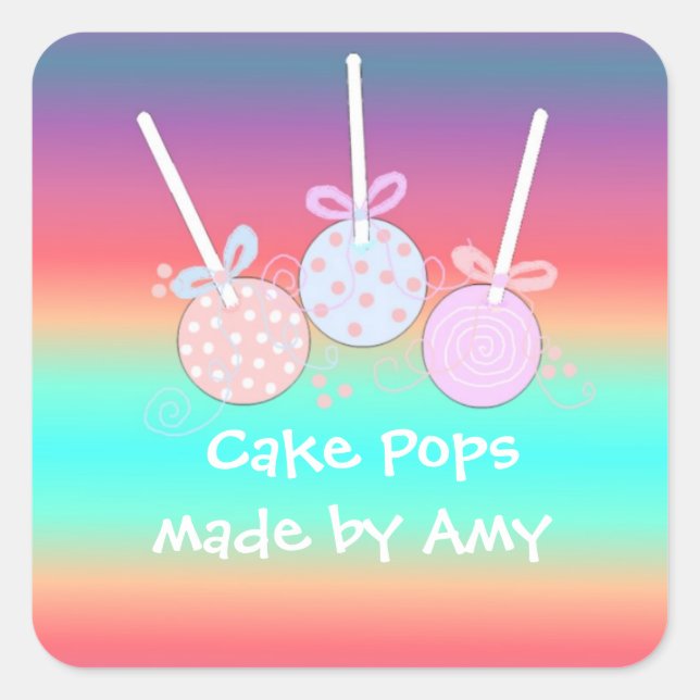 Cheery Cake Pops Square Sticker (Front)