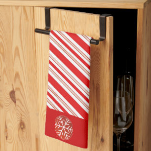 Cheery Candy Cane Stripes Kitchen Towel