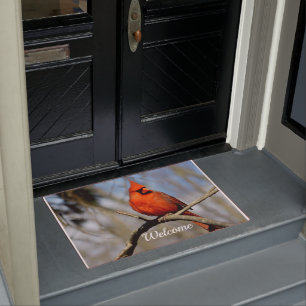 Cheery  Cardinal Welcome Mat
