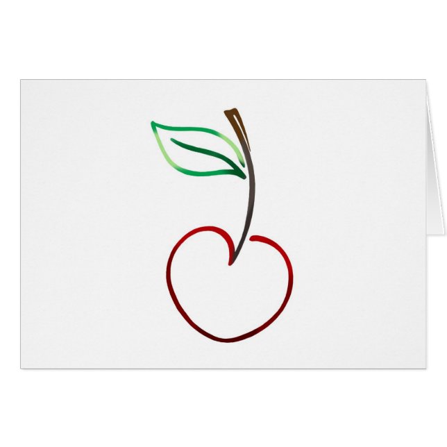 Cheery Cherry Outline on White (Front Horizontal)