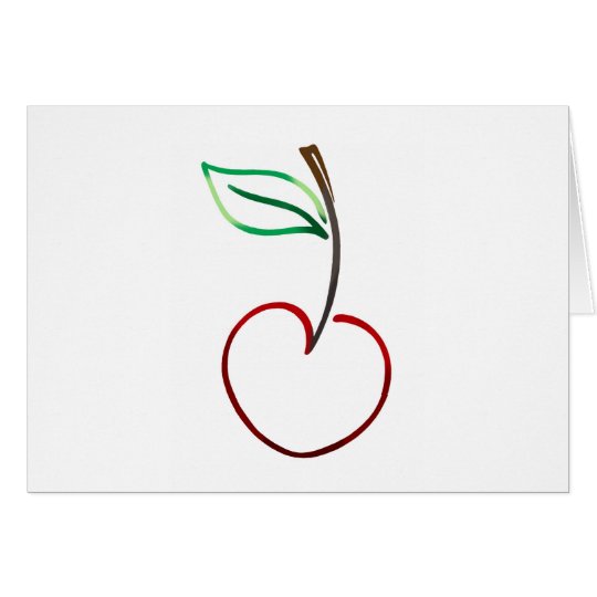 Cheery Cherry Outline on White Card